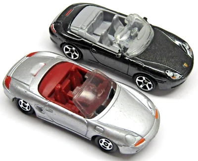 Tomica & Matchbox 保时捷可转换汽车,银色 TOMY '99 Boxster #91,'98 MBX — 第 1/4 张图片