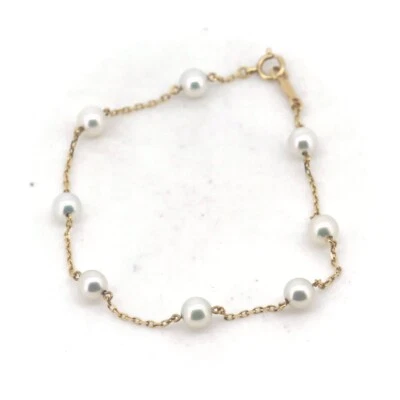 Mikimoto pearl bracelet 5.0mm 18k yellow gold - Image 1 of 4