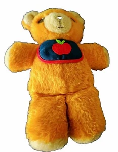 Fisher Price Freddy Teddy Squeaker Works 1975 babero de manzana 11" relleno de felpa - Imagen 1 de 7