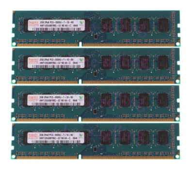 Hynix 4X 2GB DDR3 2RX8 PC3-8500U 1066MHz 240PIN DIMM Desktop memory RAM DIMM @66 - Image 1 of 4