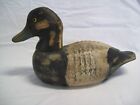 Vintage Hand Carved Wood Duck Glass Eyes Turning Head Signed Ron Fisher '86 12"