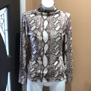 Worthington animal print long sleeve knit blouse - Picture 1 of 7