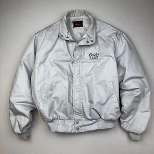 Vintage Pla-Jac Dunbrooke Bomber Jacket Full Zip Coors Light Adult XL 48-50 Gray - Picture 1 of 7
