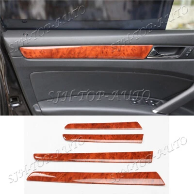 For 2011-2015 Volkswagen Passat peach wood Interior door decorative strip 4pcs — 第 1/4 张图片
