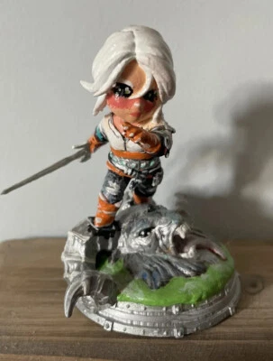 Chibi Ciri Figurine - The Witcher Wild Hunt Hand Painted Resin - Image 1 of 4