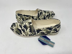 Toms Women's Alpargata Slip-On, Dirty Olive Camouflage Print 6.5 M Free Shipping - Picture 1 of 6