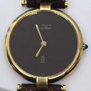ESFERA MARRÓN 30 mm imprescindible Cartier Vermeil plata 925 enchapada en oro - Imagen 1 de 7
