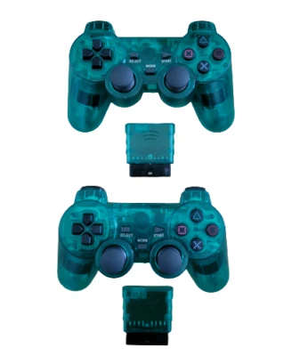 2er Pack Wireless Controller Gamepad  Playstation 2  PS1 PS2 Kabellos  Grün - Bild 1 von 4