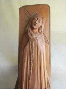 Vintage French Folk Art Wood Carving of Joan of Arc, Christianity - Picture 1 of 5
