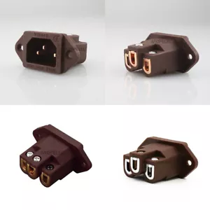 VIBORG Gold/Rhodium Plated Pure Red Copper Mains AC Power IEC Inlet Socket VI06C - Picture 1 of 5