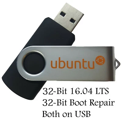 Unidad flash USB de 8 GB de arranque Ubuntu Linux 16,04 LTS 32 bits para computadoras antiguas Foto 1 de 4