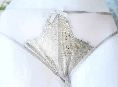 Panty Victorias Secret L Raro Vintage Dorado 🍑 Transparente Brillo Malla Descarada  Foto 1 de 3