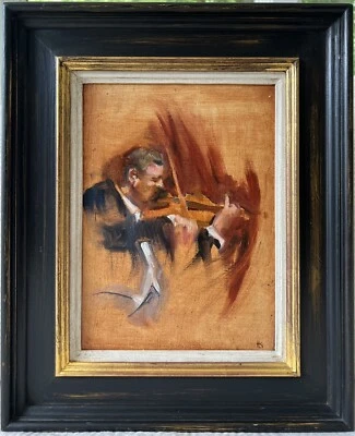 Harriet Salt Original Óleo Sobre Tabla Pintura Violín Interpretación Raro Hallazgo con Certificado de Autenticidad Foto 1 de 4