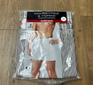 Roundtree & Yorke Mens Gray 2-Pack Cotton Tailored Boxers Size 42 NWT - Picture 1 of 2