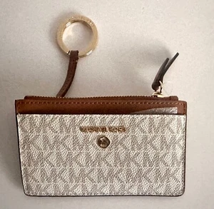 Michael Kors Jet set Small vanilla MK Signature Slim Card Case, KEY holder - Picture 1 of 12