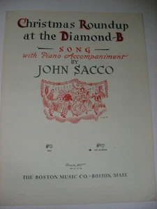 John Sacco Christmas Roundup at Diamond B Low or Medium Voice Piano Sheet Music  - Picture 1 of 3