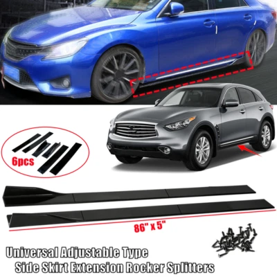 86"Universal Side Skirt Extension Lip Trim Splitter For INFINITI FX35 FX37 09-13 - Изображение 1 из 4