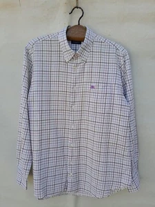 Burberry London Check Shirt Mens Large Embroidered Pocket Logo Made in Spain - Picture 1 of 18