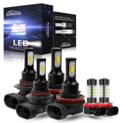 For Subaru Outback 2015-2018 LED Headlight High Low Beam + Fog Light 6*Bulbs Kit - Image 1 of 4