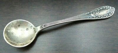 Antigua cuchara de sal de plata de ley del Imperio Austro-Húngaro del siglo XIX Foto 1 de 4