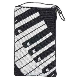 BAMBUSHANDEL HAND PERLEN KLAVIERSCHLÜSSEL CLUB TASCHE HANDY UMHÄNGEARMBAND - Bild 1 von 2