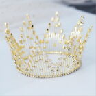 7Cm Tall Luxury Cz And Crystal Gold Wedding Queen Princess Prom Round Crown