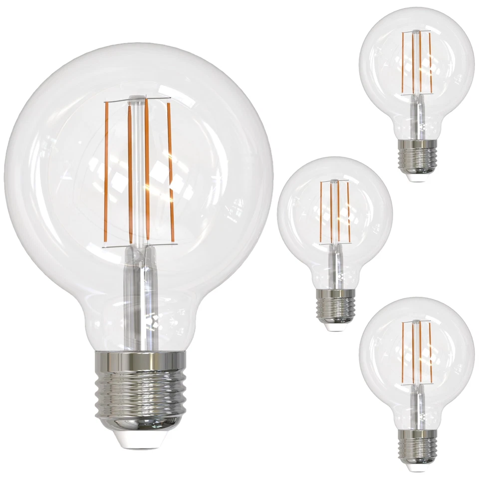 4Pack G25 Vanity Globe Light Bulbs, LED Filament, 2700K, 8.5W(100W), 800LM - Image 1 of 4