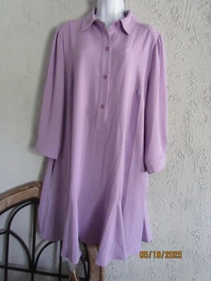 Emma & Michele Nuevo con Etiquetas XL Camisa Lavanda Vestido Volante Dobladillo Bolsillos Ligeros Foto 1 de 4