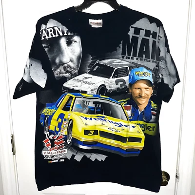 Camiseta NASCAR Dale Earnhardt Sr & Jr Estampado Completo Wrangler Hombres Talla L Persecución Salón de la fama Foto 1 de 4
