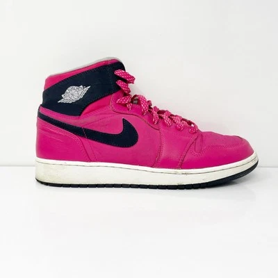Nike Boys Air Jordan 1 High 332148-609 Pink Basketball Shoes Sneakers Size 8Y - Image 1 of 4