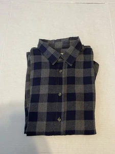 Marine Layer Shirt Men’s M Navy Buffalo Check Button Down Lightweight Flannel - Picture 1 of 8