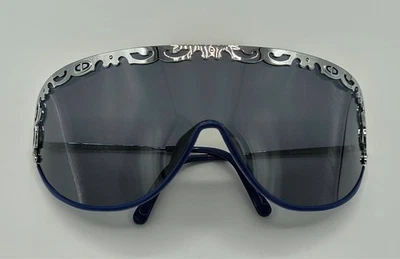 复古 Christian Dior Shield Campaign 太阳镜(银色和海军蓝) — 第 1/4 张图片