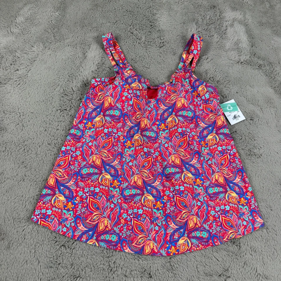 Top de natación Sunsets Rue Paisley Sadie Tankini estampado cachemir forrado talla 6 playa piscina Foto 1 de 4