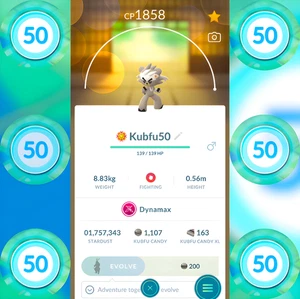Dynamax Kubfu Level 50 + 3 Moves | Pokemon Tr-de Go ✨ - Picture 1 of 2