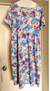 Abito vintage anni 90 tempo libero vita floreale cottage nucleo casa insegnante midi L ? - Foto 1 di 9