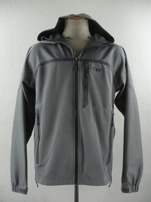 Men's M Outdoor Research Mithrilite Jacket Gray Hooded Waterproof Full-Zip Parka - Image 1 of 4