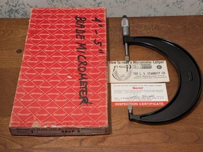 MICRÓMETRO HOJA STARRETT 4-5 Pulgadas Nº 486 con CAJA Foto 1 de 4