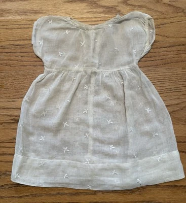 Antiguo Vestido Bebé Bebé Infantil Vestido Tela Bordada Crudo Foto 1 de 4