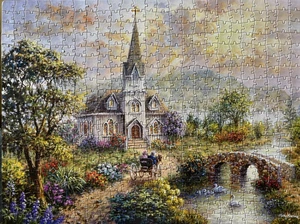 PRAY FOR WORLD PEACE Puzzle 500 Teile Nicky Boehme MB große Teile ~ 100 % vollständig - Bild 1 von 8