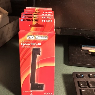 Caja registradora POS CINTA 2 paquetes púrpura para Epson ERC-40 Porelon #11357 Royal Alpha Foto 1 de 3