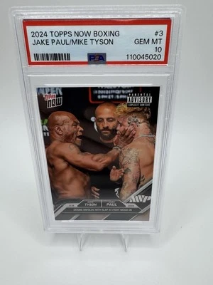 Mike Tyson Jake Paul PSA 10 2024 Boxing Topps Now Card Boxing Match Weigh In - Image 1 of 2