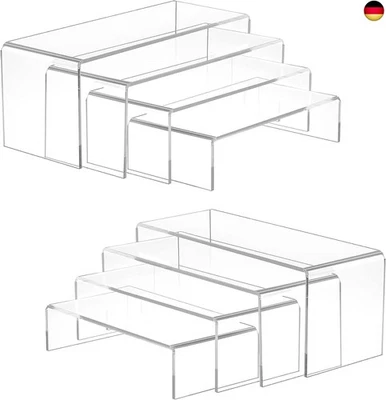 Viymgit 8Pcs Acryl Risers, klare rechteckige Tiered Display Stand, Tabletop - Bild 1 von 4