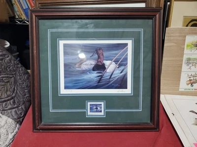 1984 MDHA Habitat Print With Stamp 1st Of State 28/30. RARE. Matted & Framed. - Image 1 of 4