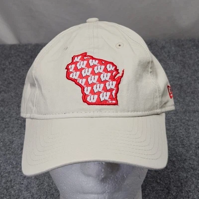 Кепка регулируемая женская Wisconsin Badgers New Era 9Twenty кремовая кепка для колледжа - Изображение 1 из 4