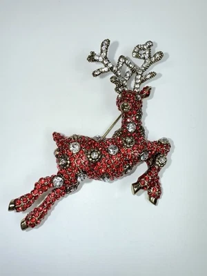 БРОШЬ НА БУЛАВКЕ HEIDI DAUS 'VIXEN' РУБИНОВЫЙ КРИСТАЛЛ АКЦЕНТИРОВАННЫЕ СТРАЗЫ ОЛЕНЬ - Изображение 1 из 4