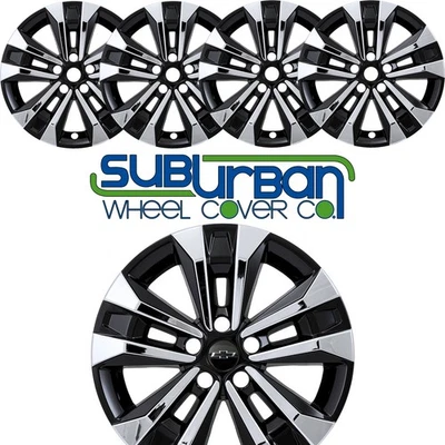👀 Juego de 4 cubiertas de rueda cromadas negras de 17" Chevrolet Equinox LT # IMP-522XB 2025-2026/ Foto 1 de 4