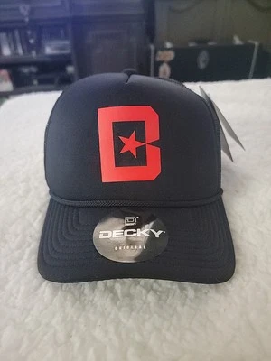 Sombrero Decky Original Snapback Negro Con Logo Rojo Nuevo Con Etiquetas Malla Camionero Foto 1 de 4