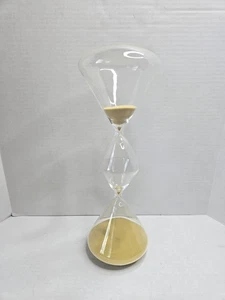 Large Hour Glass Triple 3 Tier Gold Sand Timer Hand Blown Triangular 15"  - Picture 1 of 7