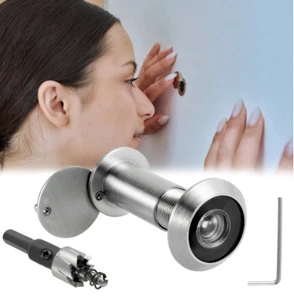 Visore porta 220 gradi peephole per porte 35-55 mm diametro 14 mm con coperchio privacy - Foto 1 di 22