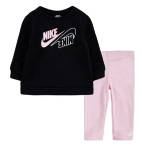 NIKE Baby Girl's Futura Crew Neck and Leggings set 2pcs Size-24 mth Color-pink - Picture 1 of 8